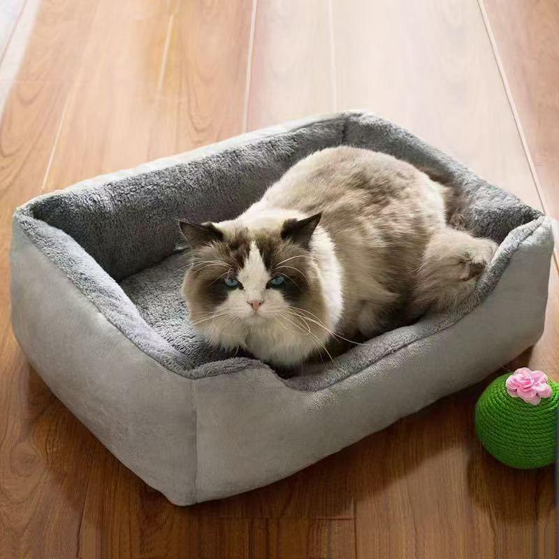 Husdjursbo: Värmande hundkoja/kattbädd för alla säsonger för katter och hundar