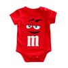 Dandan Fashion Baby Cute Infant M&M Short Sleeve Boys Girls Bodysuit Cartoon Rompers