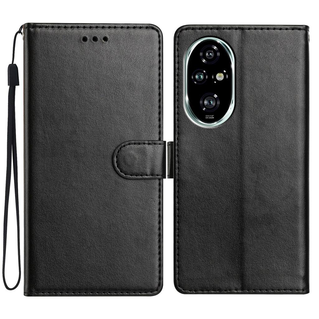 For Honor 200 Pro 5G Leather Phone Case Wallet Stand Cover with Handy Strap