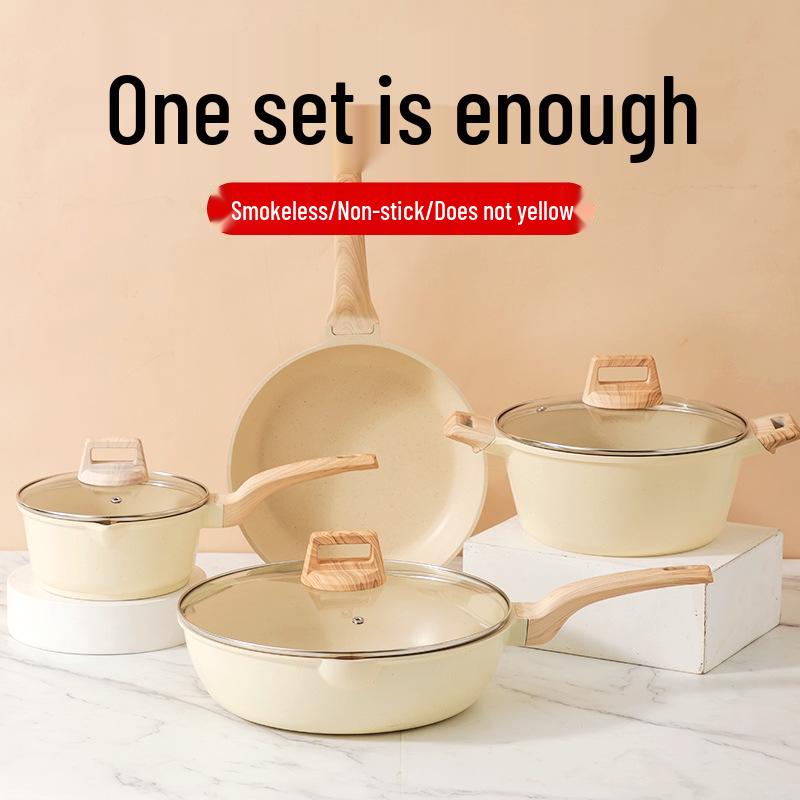Maifan Stone Non-stick Stir-fry & Soup Pot Kitchenware Set