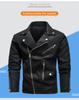 Modna Męska Skórzana Kurtka Motocyklowa w Dużym Rozmiarze z Wieloma Zamkami i Dużym Klapą