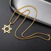  Star of David Necklace Stainless Steel Box Chain Classic Hexagram Six-pointed Star Pendant Chain for Men Jewish Jewelry