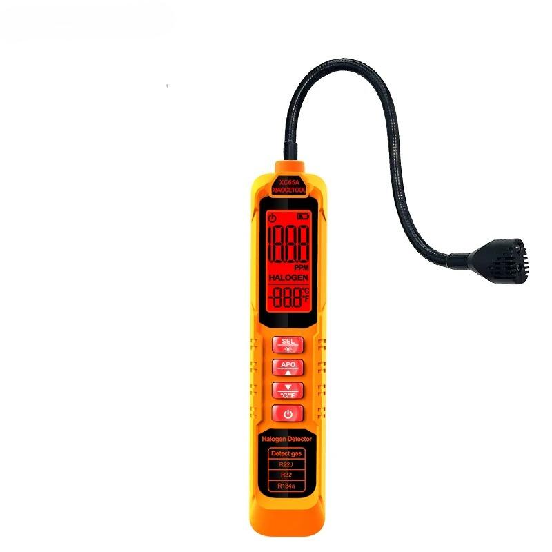 Detector Portátil de Fugas de Freón de Alta Sensibilidad Detector de Fugas de Halógeno R22 R410A R134A R1234YF Gas Refrigerante HVAC Probador de Aire Acondicionado Pantalla LCD