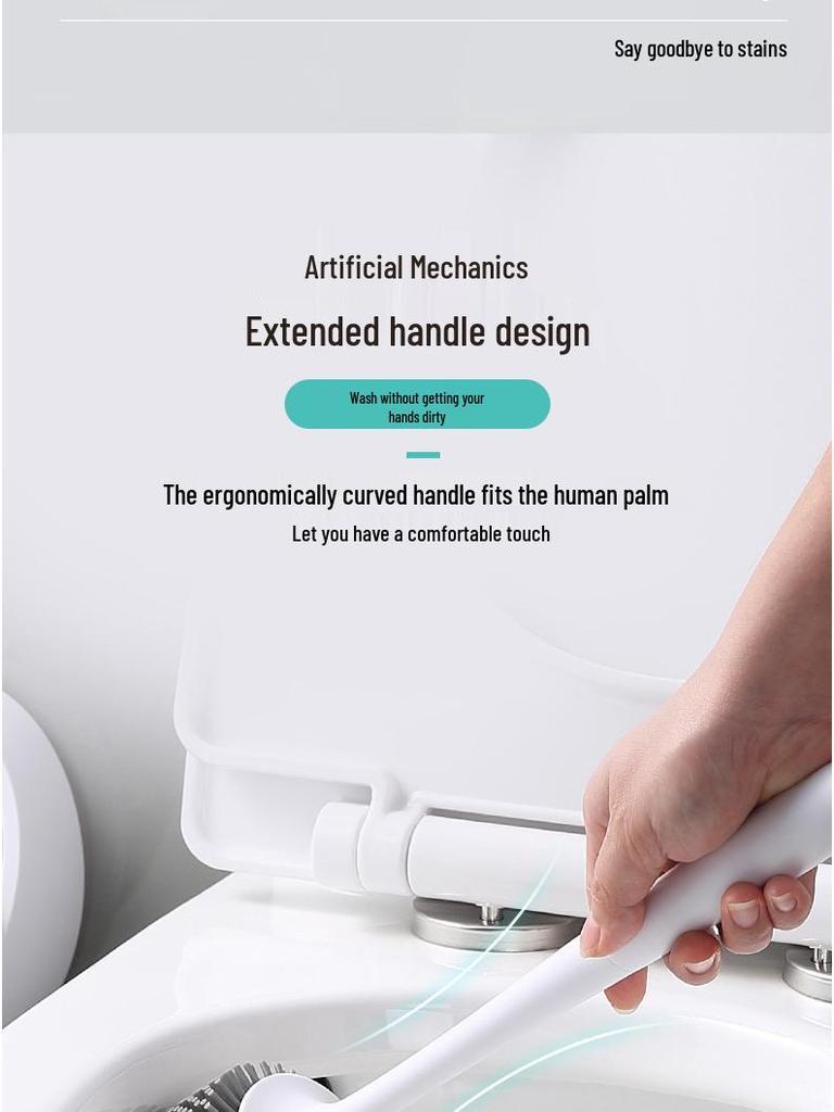 Silicone Toilet Brush Set with Wall-Mounted Storage Rack for Complete Bathroom Cleaning