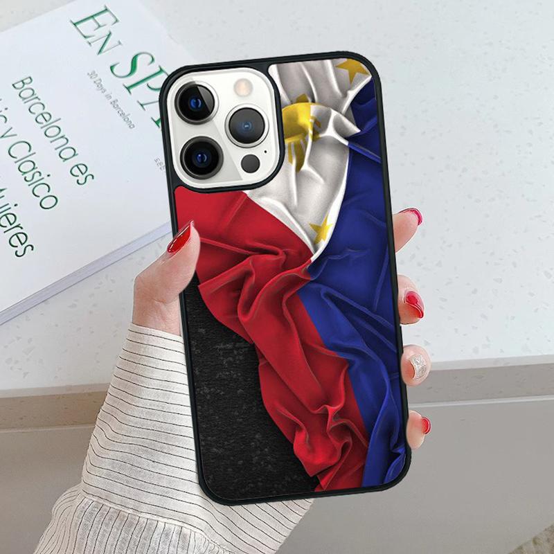 Ph Philippines Flag Plastic Black Phone Case For IPhone 18 17 Air 15 16 16e 14 13 12 11 Pro Max Coque PLUS mobile fundas