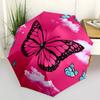 1pc Butterfly Pink Sky Automatic Folding Umbrella, 8-Rib Iron Frame, Casual Outdoor Accessory for Birthday Festival Gifts yy251128186