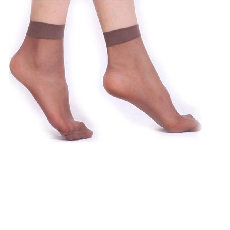10PAIRS Crystal Transparent Silky Nylon Ankle Socks for Girls, Ultra-Thin No Show Elastic Socks for Women