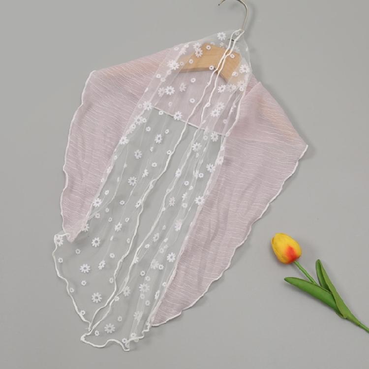Lightweight Silk Triangular Kerchief Breathable Comfortabel Thin Scarf Lace Headscarf for Women Offer Comfort Fashion
