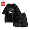 Miniso Men's Pure Cotton Casual Short Sleeve & Shorts Set