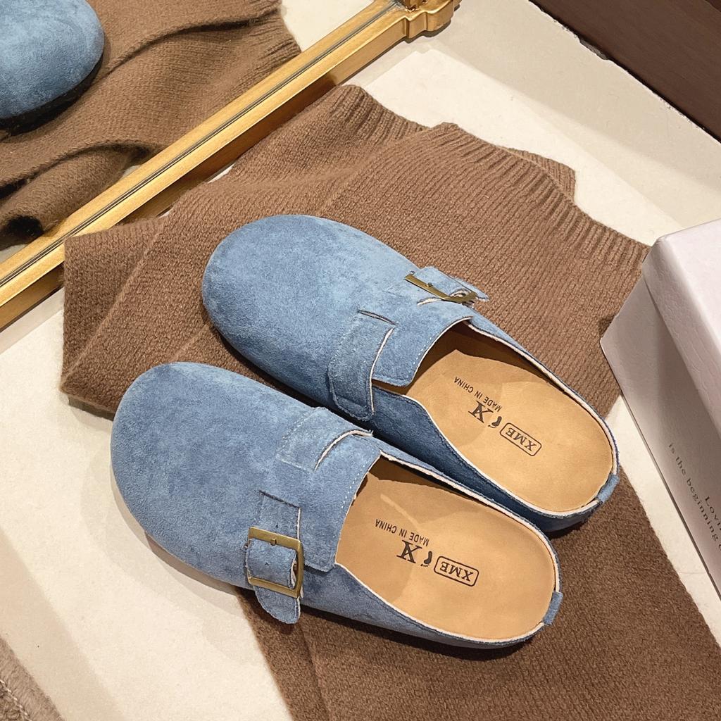 Thick-soled Inner Height-increasing Boken Shoes Women's Outer Wear Bag Head Half Slippers 2025 New Spring and Autumn One-pedal Lazy Slippers