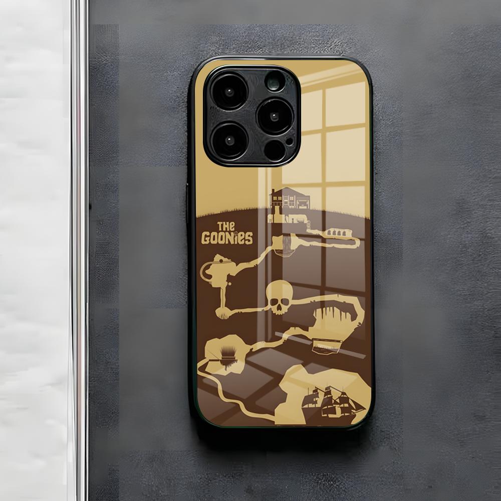 The Goonies Phone Case For IPhone 17 Air 16 E Pro Max 15 14 13 Mini 12 Pro 11 Max Plus Black Glass Cover