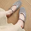 Summer new hollow breathable flat bottom soft bottom slippers women's outer wear bag head half slippers