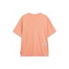 Li Ning Sports Basketball Series Printed Letter Round Neck Loose Short Sleeve T-Shirt Men Tops Sunset-Orange AHST301-5