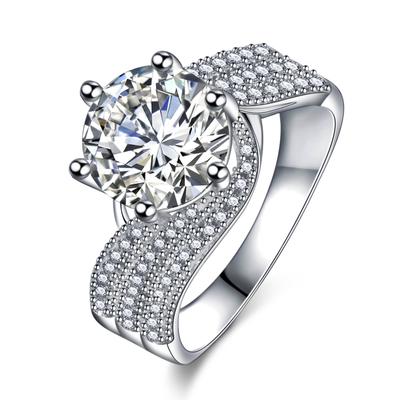 Ring Imitation Moissanite Ring 5 Carat Luxury Three Lives Three Generations Ring 