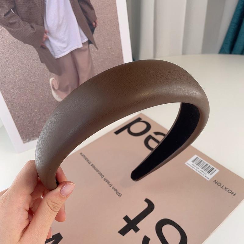 

Новые повязки на голову из искусственной кожи, толстые губчатые широкие повязки для волос, женские, для девочек, ободки для волос, обручи, безель, резинки для волос, высококачественные аксессуары для волос