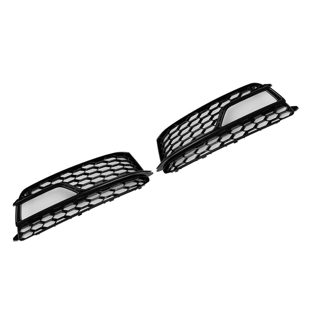 2PCS Front Fog Lamp Black Grille Grill 8T0807681K 8T0807682K Fit A5 S-Line S5 2013-2016