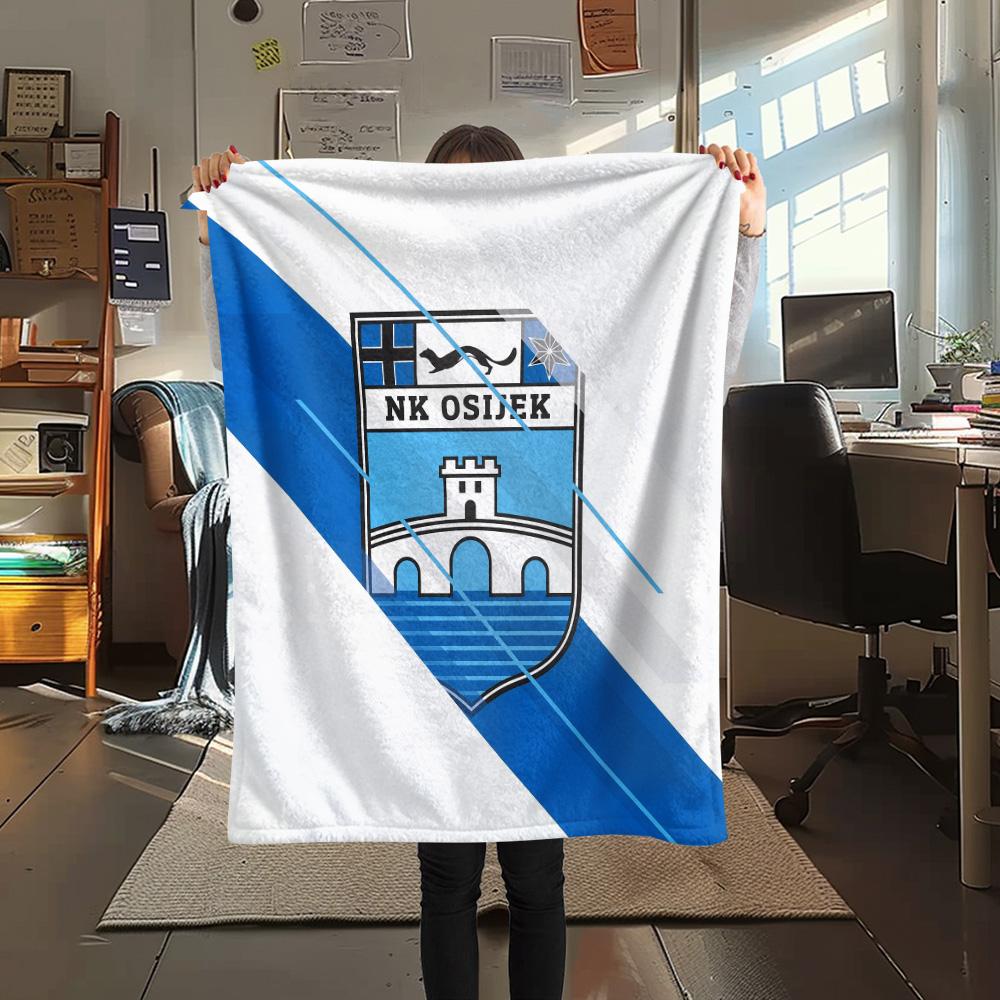 NK Osijek  Print Flannel Blanket, High quality Comfortable for All Seasons, Home Decor, Warmth and Comfort