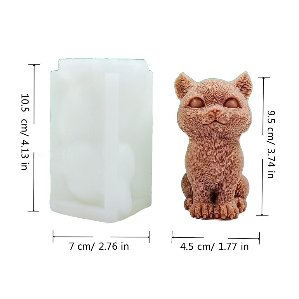 Silicone Mould Cat Candle Molds Sitting Cat Molds Animal Casting Molds Soap Molds Clay Molds for Cake Decorations