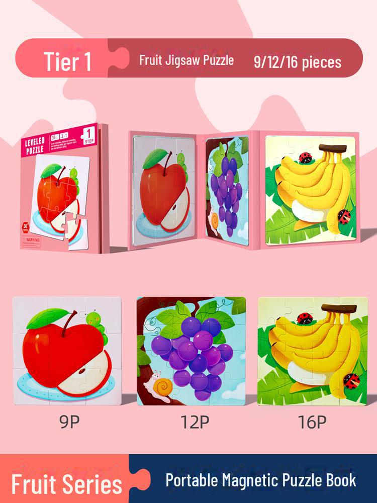 

Магнитная книга-головоломка: Развивающая деревянная игрушка для детей 3-5 лет