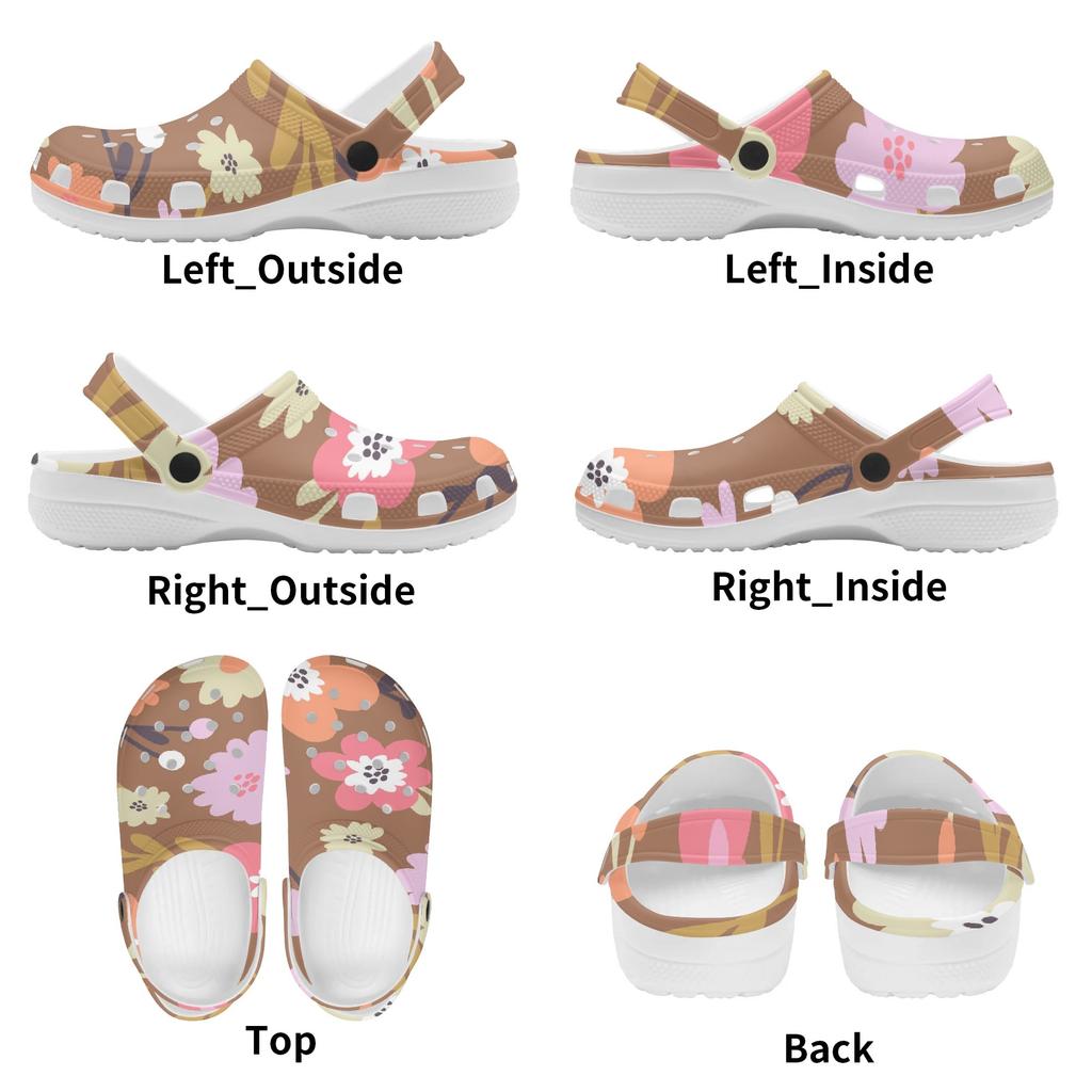 Printed EVA Travel Clogs Women Men Water Friendly Flexible Slip On Travel Use Beach Garden Daily Walking Beach Sandals Comfort Fit