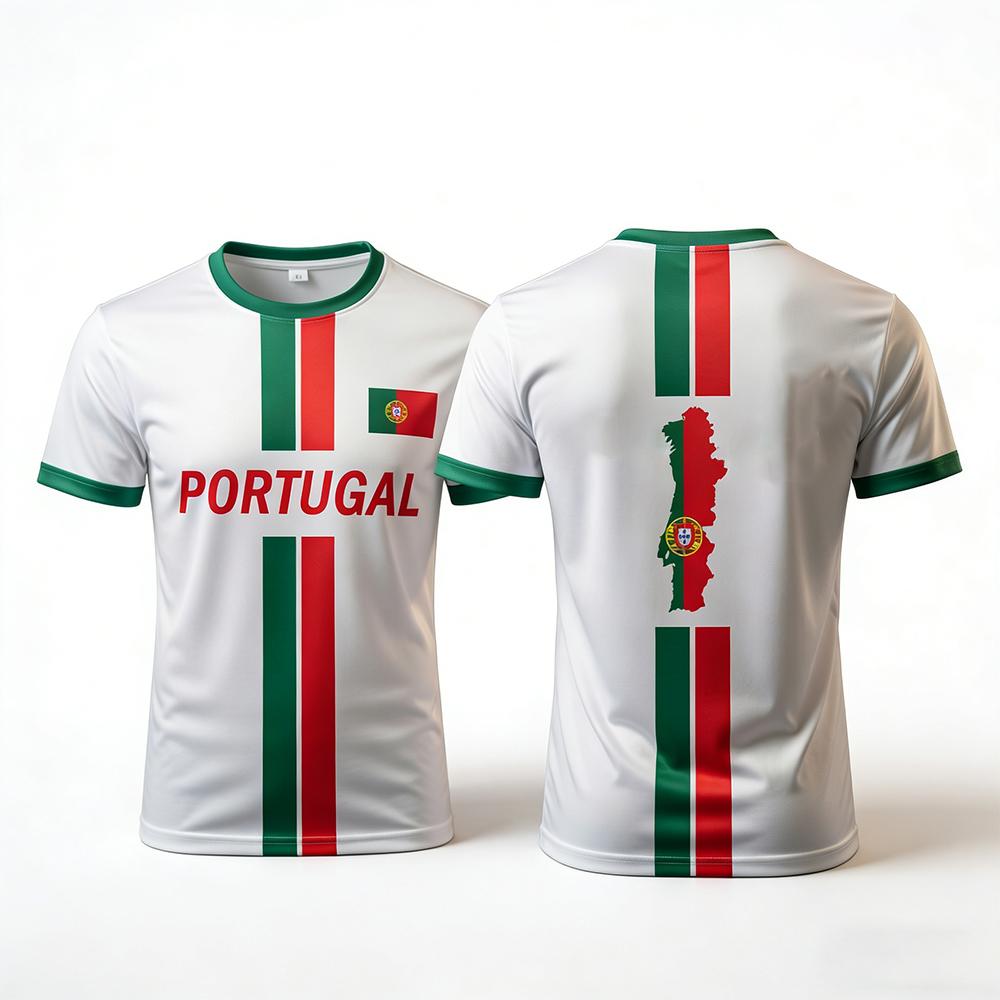 Portugal Vlag 3D Geprint Shirt Zomer Buiten Ademend Korte Mouwen Voetbal Trainingstop 2026 Mannen Fan Cadeau T-shirt