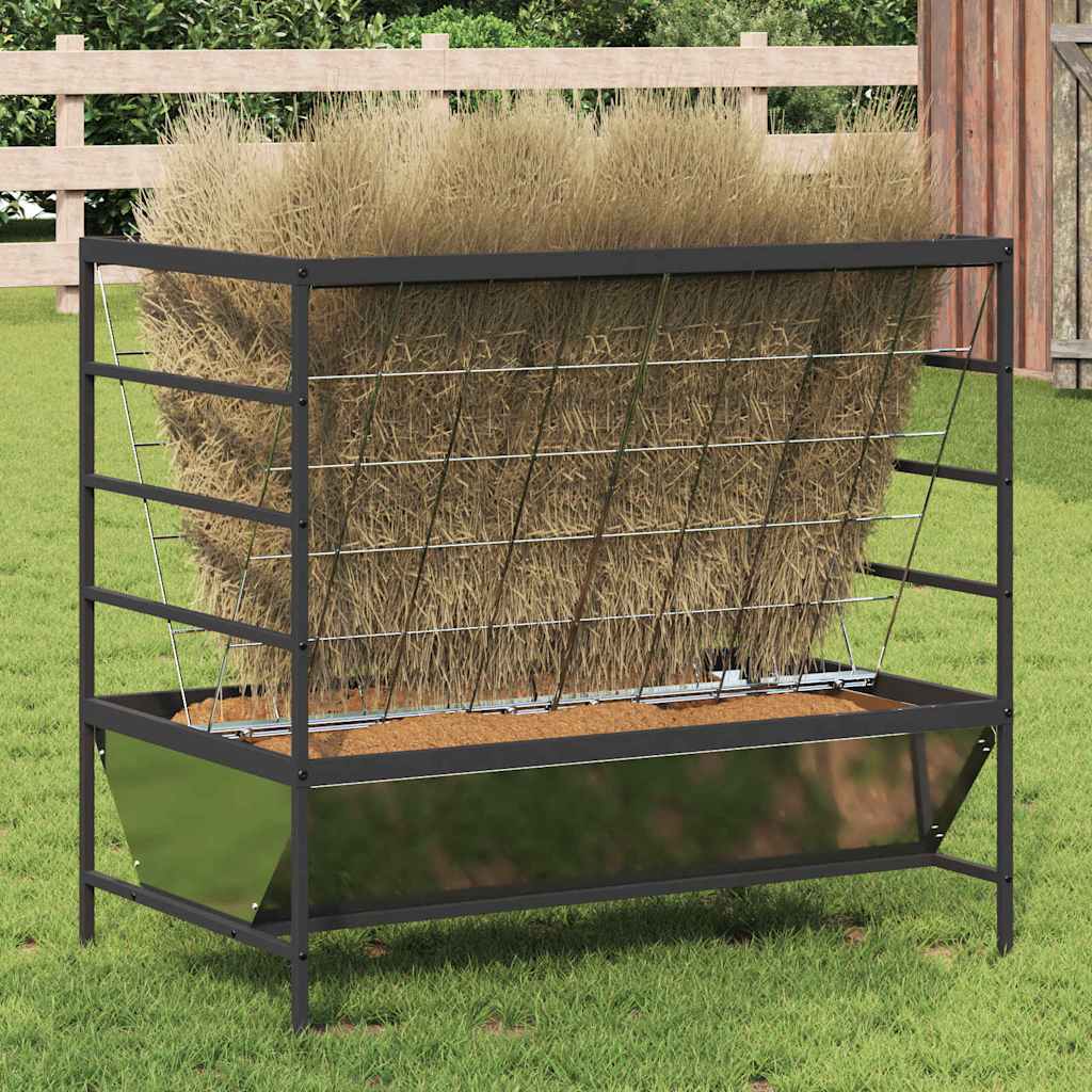 vidaXL Viehfutterspender Silber 100 x 60 x 90 cm 15 kg silber