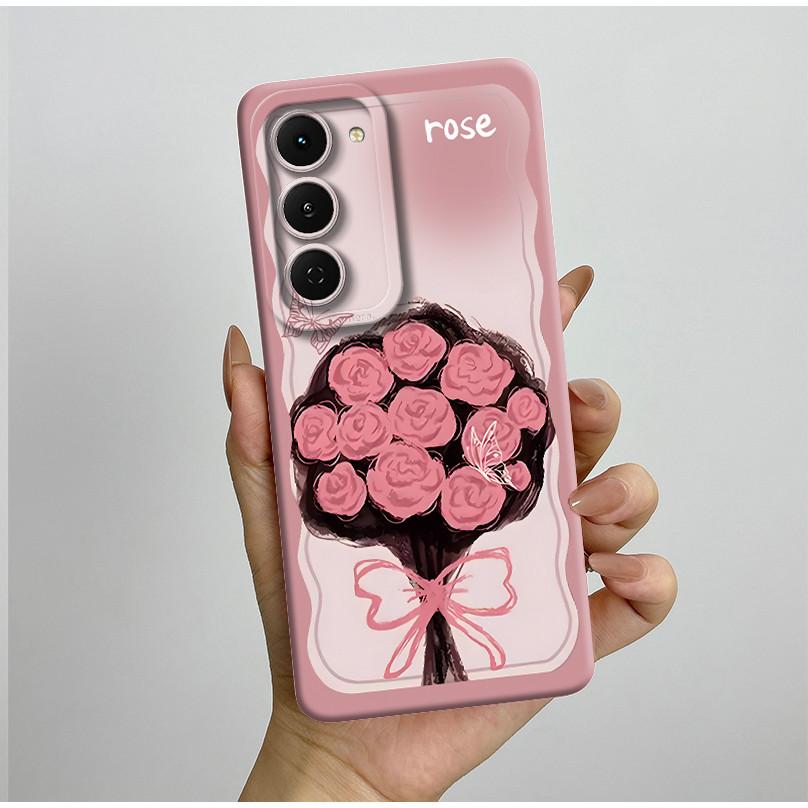 Casing For Tecno Spark 40 Pro 40Pro+ Plus 4G Aesthetic Flowers Phone Case Slim Liquid Silicone Anti Drop Protection Soft Cover