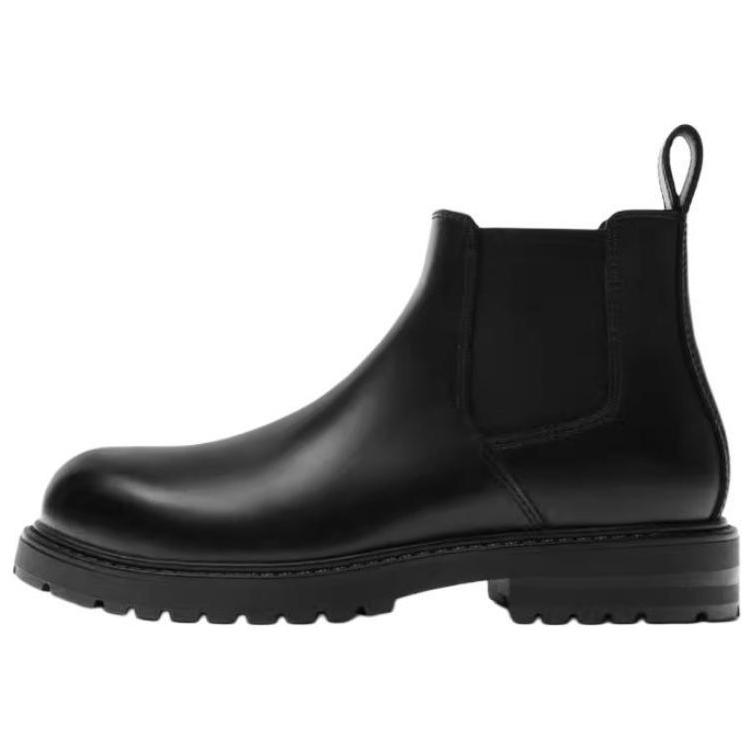 Zara Lightweight Slip-On Grooved Sole Low-Top Chelsea Boots Men Boots Black 12004420
