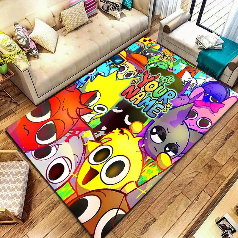 Colorful Creatures Custom Name Carpet Rug For Living Room Bedroom Home Sofa Decoration Kids Play Nonslip Floor Mat