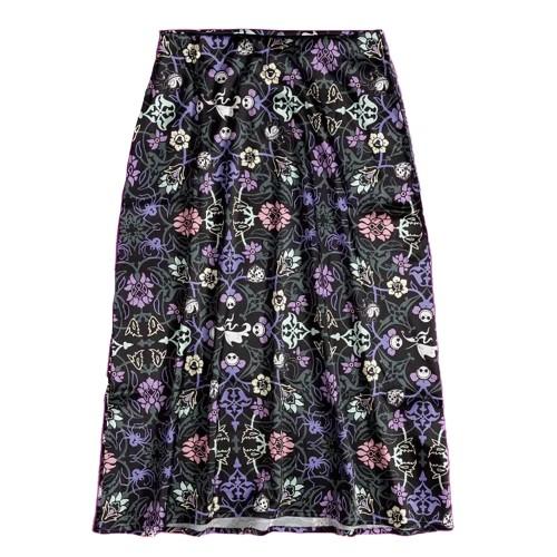 Nightmare Before Christmas Womens/Ladies Floral Satin Midi Skirt