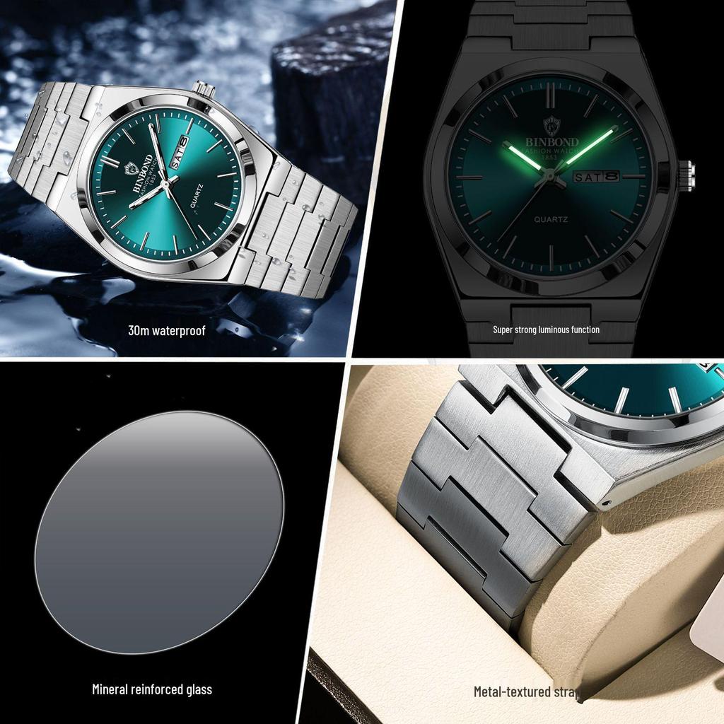 Genuine Men's Fully Automatic Waterproof Dual Calendar Business Watch