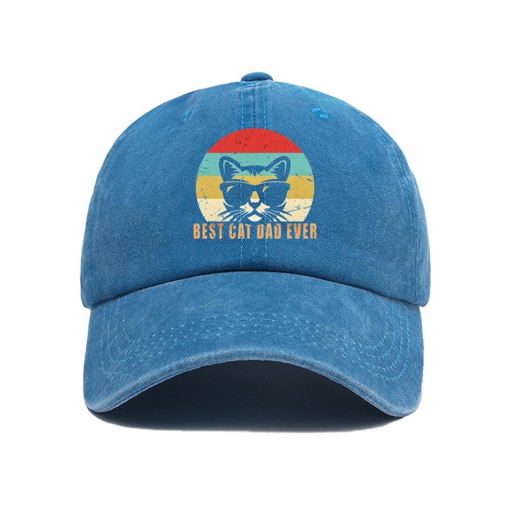 Wolf Head Printing Baseball Cap Washed Cotton Outdoor Adjustable Dad Hat Unisex