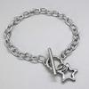Gothic Stainless Steel Hollowed-out Five-pointed Star Pendant Bracelets for Women Men Couple Punk Y2k Daily Layering Jewelry