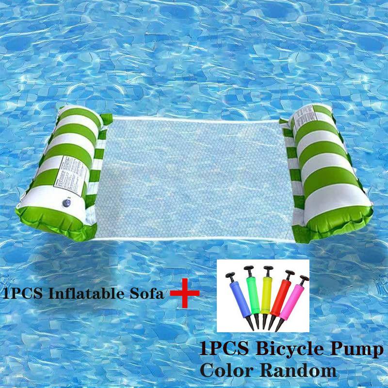 Summer Inflatable Foldable Floating Row Swimming Pool Water Hammock  PVC Air Mattresses Bed Beach Water Sports Lounger Chair