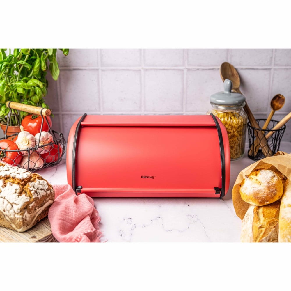 Small steel bread bin 36cm KINGHOFF KH-1753 Red