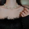 Court Style Design Pearl Jewelry Set Multi-layer Pearl Dangle Earrings Pearl Necklace  Bridal