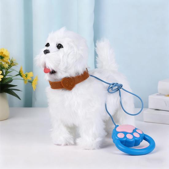 Yousheng Electric Plush Dog Toy with Leash Licking Tongue Walking Puppy Plushie with Touch Sensing Lifelike Sounds Toddlers Interactive Simulation