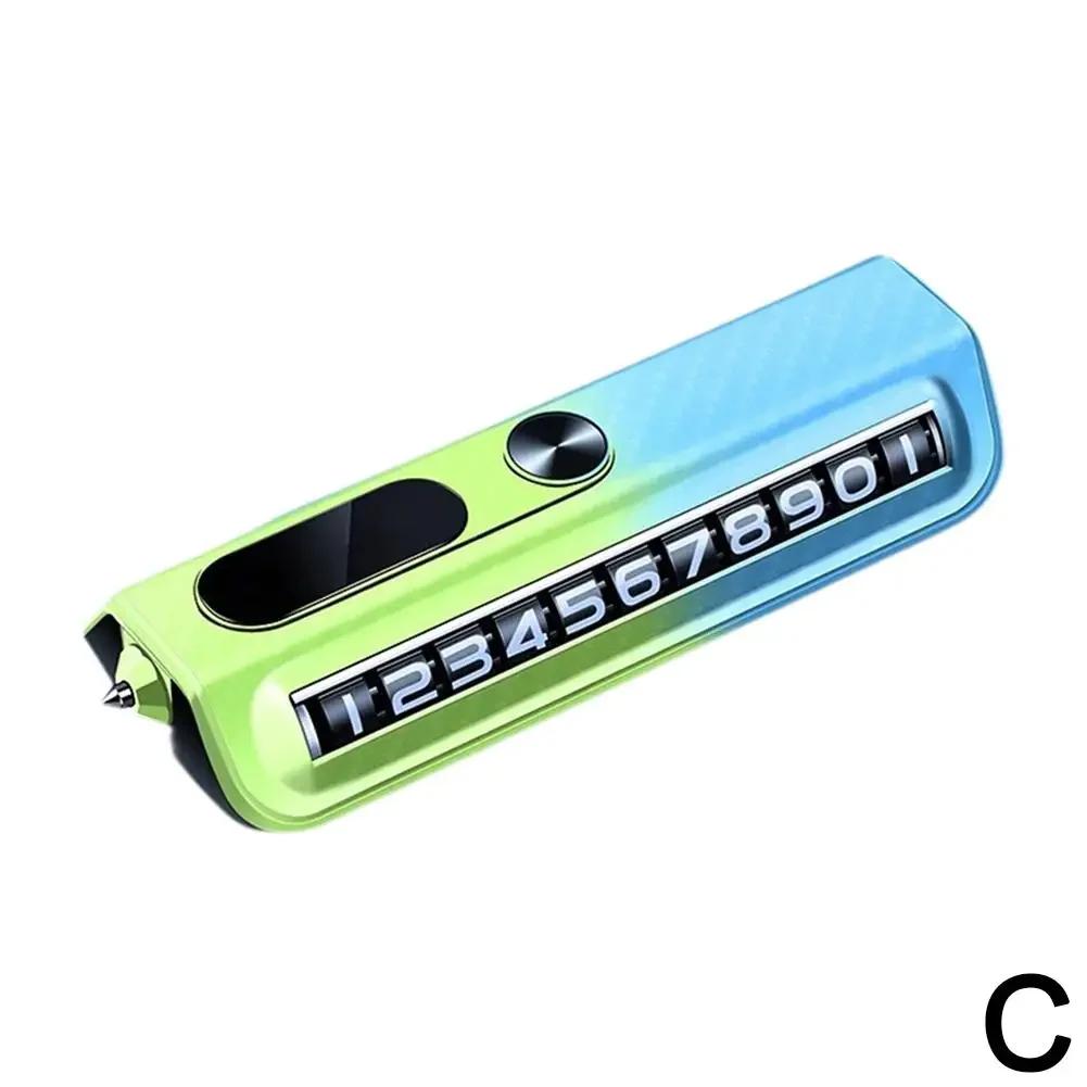 Dashboard Car Number Plate with Emergency Window Breaker Hammer Durable ABS Material Adjustable Display Privacy Protection Amagi