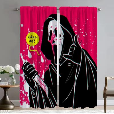 Ghostface Partition Modern Living Room Curtains for Camera Window Curtain Shades Anti-mosquito Curtains 2 Pieces Kitchen Elegant