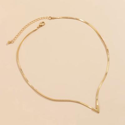 Verstelbare, verlengde ketting, afgeplatte herenketting met V-vormige bedel, choker ketting, sieradenaccessoires