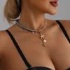 European and American Jewelry Summer Casual Style Starfish Palm Collarbone Chain Beaded Splicing Light Luxury High-end Necklace