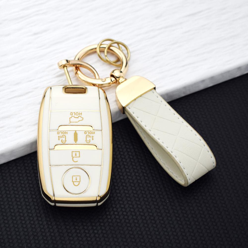 Anti-Scratch Car Key Fob Cover for Kia Sorento Sedona Sportage Grand Carnival K5 KX3 K4 Protective 5 Buttons TPU Key Case Bag
