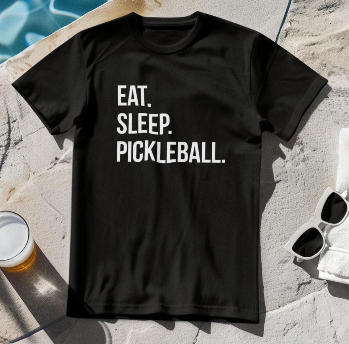 Футболка EAT SLEEP PICKLEBALL - теннисная ракетка падел настольный бадминтон аксессуары 2XL