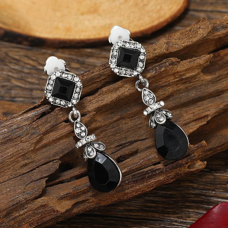 Bohemian Water Drop Square Ear Cuff for Non-Pierced Ears