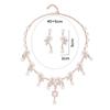 Branch Shaped Simulation Pearl Necklace Earrings Set Ethnic Retro Jewelry Bride Dress Accessories