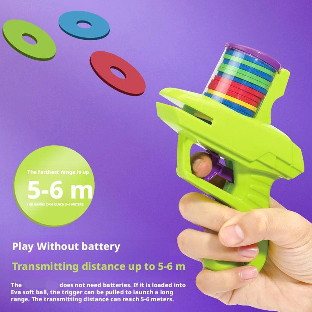 Foam Disc Launcher Flying Disc Handheld Shooter Indoor Shooting Game Outdoor Backyard Toy For Boys And Girls Birthday Gift