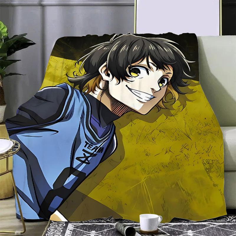 Koc z nadrukiem anime Blue Lock Japonia Koc piknikowy Ciepły koc Miękki i wygodny koc Dom Podróż Prezent urodzinowy