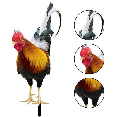 1pcsGarden Rooster Statue Acrylic Chicken Sculpture For Yard Decor Weatherproof Hen Figurine For Farm Patio Lawn Back Yard Home