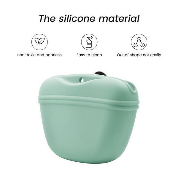 1 x Silikon-Leckerli-Beutel für Hunde, verbesserter, stärkerer Magnetverschluss zur Vermeidung von Verschütten, 1,67-Tassen-Gürteltasche für Leckerlis mit Hüftgurt oder Hüftclip