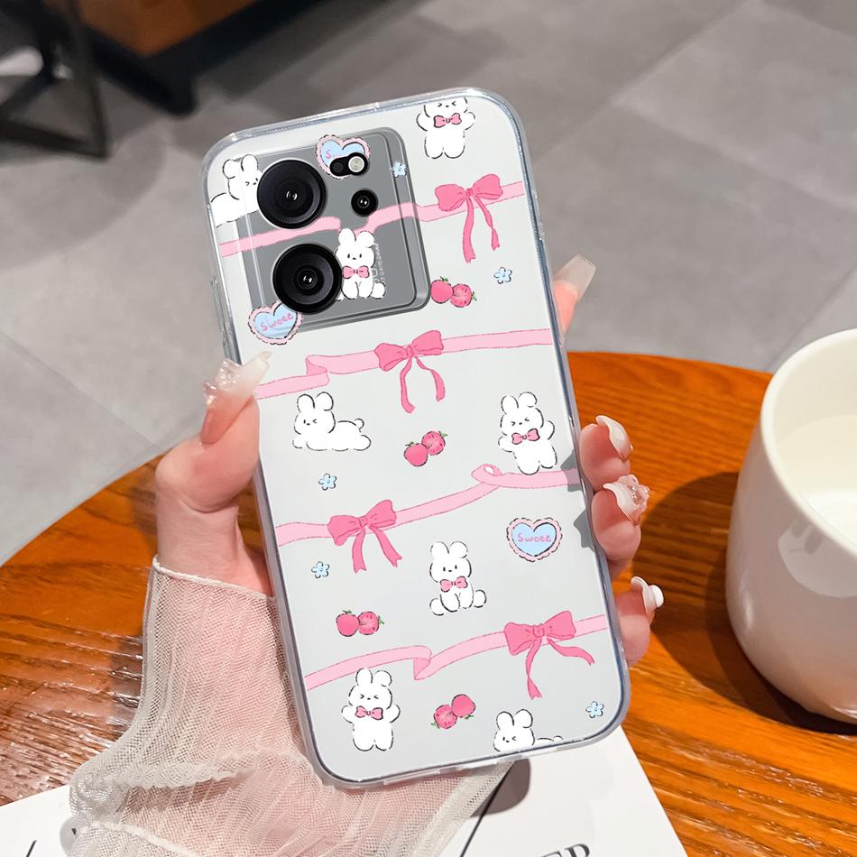Clear Case For Xiaomi 13T Pro Soft TPU Silicone Cute Cartoon Back Cover For Xiaomi 13 T 13TPro Anti Drop Lightweight Phone Cases
